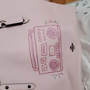 Coach Keith Haring edition large pink tote bag